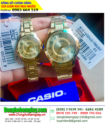 Đồng hồ Cặp Đôi Nam Nữ Casio MTP-V004G-9BUDF & LTP-V004G-9BUDF chính hãng _Bảo hành 2 năm 